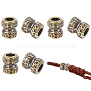 Brass Spacer Beads, Column, Antique Bronze, 13.5x11.5mm, Hole: 6.5mm, 6pcs/bag(KK-NB0002-92AB)