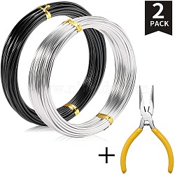 DIY Wire Wrapped Jewelry Kits, with Aluminum Wire and Iron Side-Cutting Pliers, Sandy Brown, 9 Gauge, 3mm, 10m/roll, 1roll/set(DIY-BC0011-81G-03)