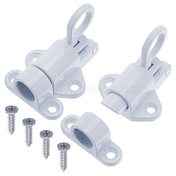 Aluminum & Alloy Lock Catch Clasps, with Screw, Suitcase Box Latch Hasp Lock Clasps, White, 5.8x4.3x4.25cm, 2sets/bag(AJEW-GF0004-87A)