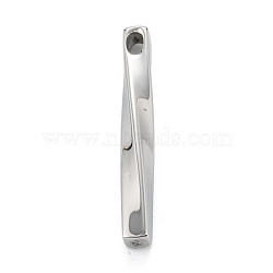 304 Stainless Steel Pendants, Manual Polishing, Twist Rectangle, Stainless Steel Color, 41x5.5x5.5mm, Hole: 3X4.8mm(STAS-F272-05P)
