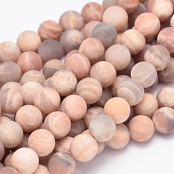 Round Natural Sunstone Beads Strands, 6mm, Hole: 1mm, about 63pcs/strand, 15.5 inch(G-K068-29-6mm)