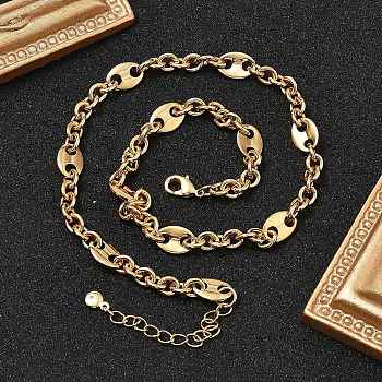 Brass Oval Link Chain Necklaces for Women, Real 18K Gold Plated, 16.06 inch(40.8cm)