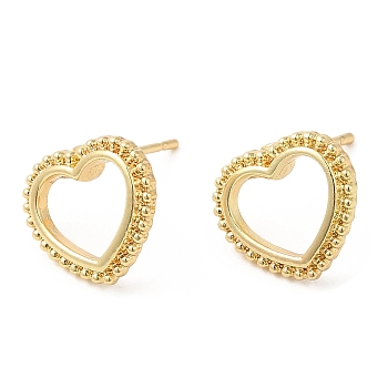 Heart Alloy Stud Earrings for Women, with 304 Stainless Steel Steel Pin, Cadmium Free & Lead Free, Light Gold, 10.5x11.5mm