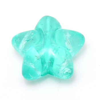 Resin Beads, Crackle Beads, Star, Turquoise, 10.5~11x10.5~11x5.5mm, Hole: 1.8mm, 20pcs/bag