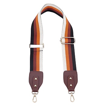 Polyester Bag Strap, with PU Leather & Alloy Clasps, for Bag Replacement Accessories, Coconut Brown, 87x5cm
