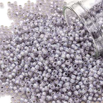 TOHO Round Seed Beads, Japanese Seed Beads, (2122) Silver Lined Light Amethyst Opal, 11/0, 2.2mm, Hole: 0.8mm, about 1103pcs/10g