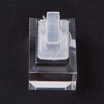 Plastic Ring Displays, with Organic Glass, Jewelry Display, Clear, 3.6x2.45x3cm