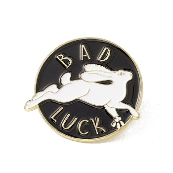 Creative Enamel Pin, Gold Plated Badge for Backpack Clothes, Rabbit Pattern, 28.5x30x1.6mm