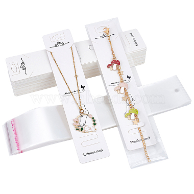 White Rectangle Paper Anklet Display Cards