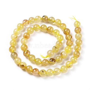 Natural Gold Rutilated Quartz Beads Strands(G-S150-17-8mm)-5