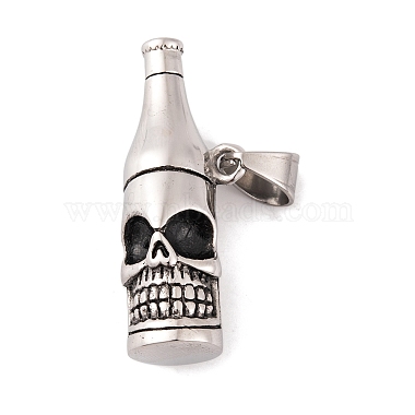 Antique Silver Bottle 304 Stainless Steel Pendants