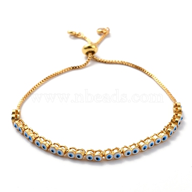 Adjustable Brass Enamel Slider Bracelets(BJEW-L652-23-G)-2