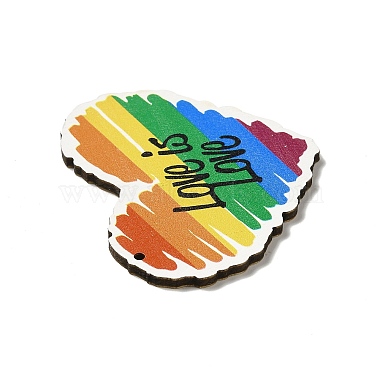 Rainbow/Pride Flag Theme Single Printed Aspen Wood Pendants(WOOD-G014-21)-4