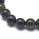 天然金色黒曜石ビーズストレッチブレスレット(BJEW-K212-B-020)-5
