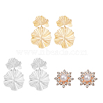 3 Pairs 3 Colors Alloy Leaf Dangle Stud Earrings for Women, Mixed Color, 16~75mm, Pin: 0.8mm, 1 Pair/color(EJEW-FI0001-27)