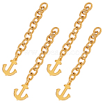 304 Stainless Steel Chain Extender, with Anchor Charms, Golden, 71x6mm(STAS-UN0006-38G)