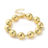 Rack Plating Brass Ball Chain Bracelets, Lead Free & Cadmium Free, Real 18K Gold Plated, 6-5/8 inch(16.8cm)(BJEW-G676-01E-G)