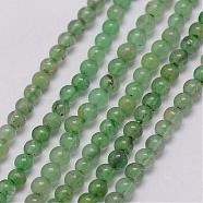 Natural Green Aventurine Bead Strands, Round, 2~2.5mm, Hole: 0.6mm, about 175~185pcs/strand, 16 inch(G-K146-14-2mm)