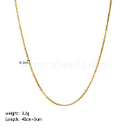 Titanium Steel Box Chain Necklaces, Golden, 15.75 inch(40cm)(PW-WG8A4BA-03)