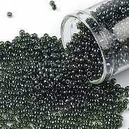 TOHO Round Seed Beads, Japanese Seed Beads, (119) Transparent Luster Olivine, 11/0, 2.2mm, Hole: 0.8mm, about 50000pcs/pound(SEED-TR11-0119)