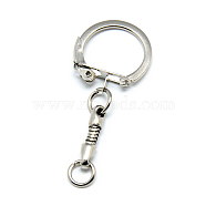 Iron Split Key Rings, Keychain Clasp Findings, Platinum, 50mm(IFIN-T004-27P)