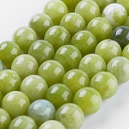 Natural Peridot Bead Strands, Round, 10mm, Hole: 0.8mm, about 38pcs/strand, 15.3 inch(39cm)(X-G-P358-01-10mm)