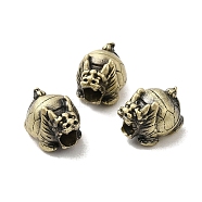 Tibetan Style Rack Plating Brass Bead, Long-Lasting Plated, Cattle, Antique Bronze, 9.5x7.5x7mm, Hole: 3mm(KK-Q805-50AB)