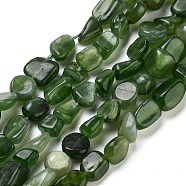 Natural Canadian Jade Beads Strands, Nuggets, Tumbled Stone, 5.5~10.5x5~8x3~5mm, Hole: 0.8mm, 16.06''(40.8cm)(G-NH0001-G05-01)