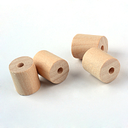 Unfinished Wood Beads, Natural Wooden Beads, Lead Free, Column, 17x15mm, Hole: 4mm(X-WOOD-S659-27-LF)