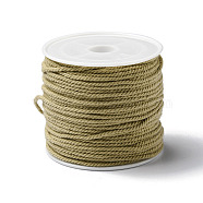 Cotton Braid Thread, with Spool, Round, Pale Goldenrod, 1.2mm, about 21.87 Yards(20m)/Roll(OCOR-B003-01A-03)
