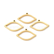 Ion Plating(IP) 304 Stainless Steel Open Back Bezel Pendants, For DIY UV Resin, Epoxy Resin, Pressed Flower Jewelry, Eye, Real 24K Gold Plated, 22x35x3mm, Hole: 2mm(STAS-K208-20)