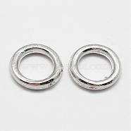 Alloy Round Rings, Soldered Jump Rings, Closed Jump Rings, Platinum, 18 Gauge, 7x1mm, Hole: 4.5mm, Inner Diameter: 4mm(PALLOY-P119-04P)