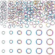 180Pcs 6 Styles 304 Stainless Steel Open Jump Rings, Round Ring, Mixed Color, 3.5~10x0.5~1mm, Inner Diameter: 2.5~7mm, 30pcs/style(STAS-UN0039-10)