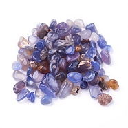 Natural Blue Agate Beads, Undrilled/No Hole, Dyed, Chips, 8~19x5~6x2~5mm, about 100g/bag(G-I221-31)