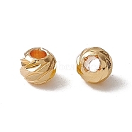 Brass Beads, Long-Lasting Plated, Round, Real 18K Gold Plated, 4x3.5mm, Hole: 1.4mm(X-KK-A171-07G-02)