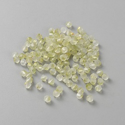 140Pcs Bicone Transparent Glass Beads, with Gold Foil, Two Tone, Faceted, Yellow, 4.5x4mm, Hole: 1mm(GLAA-WH0055-39E)