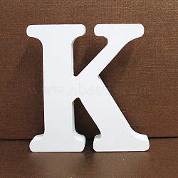 Letter Wooden Ornaments, for Home Wedding Decoration Shooting Props, Letter.K, 100x100x15mm(LETT-PW0002-61K)