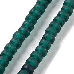 Handmade Lampwork Beads, Column, Dark Slate Gray, 10x6.5~7mm, Hole: 2.8mm, about 94pcs/strand, 25.39''(64.5cm)(LAMP-Z008-08B)