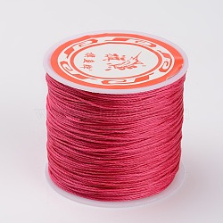 Round Waxed Polyester Cords, Twisted Cord, Deep Pink, 0.5mm, about 115.92 yards(106m)/roll(YC-K002-0.5mm-04)