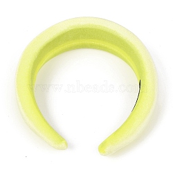 Flocking Cloth Sponge Thick Hairbands, for DIY Woman Hair Accessories , Champagne Yellow, 14~42mm, Inner Diameter: 145x125mm(OHAR-O018-04J)