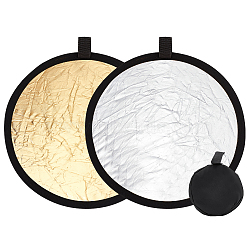 2Pcs 2 Colors Nylon Photography Reflector, Collapsible Light Reflector, Mixed Color, 300x4mm, 1pc/color(AJEW-FG0002-91)