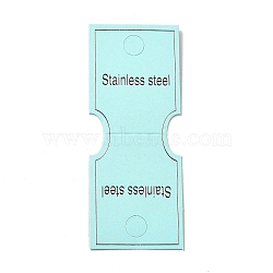 Folding Paper Display Card with Word Stainless Steel, Used For Necklaces and Bracelets, Pale Turquoise, 10.7x4.3x0.05cm(CDIS-L009-04)