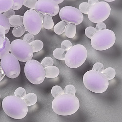 Transparent Acrylic Beads, Frosted, Bead in Bead, Rabbit Head, Lilac, 15.5x12x9.5mm, Hole: 2mm, about 480pcs/500g(TACR-S152-12C-SS2114)