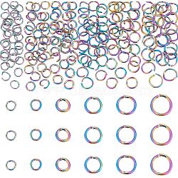 180Pcs 6 Styles 304 Stainless Steel Open Jump Rings, Round Ring, Mixed Color, 3.5~10x0.5~1mm, Inner Diameter: 2.5~7mm, 30pcs/style(STAS-UN0039-10)