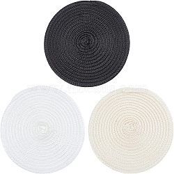 CHGCRAFT 3Pcs 3 Colors Polyester Imitation Straw Round Hat Base for Millinery, Mixed Color, 148~152x8mm, 1pc/color(AJEW-CA0002-79)