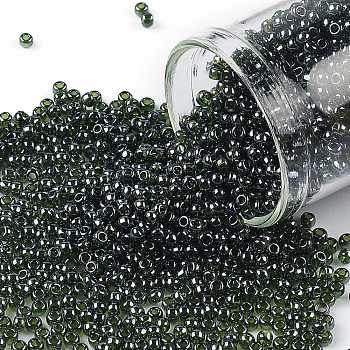 TOHO Round Seed Beads, Japanese Seed Beads, (119) Transparent Luster Olivine, 11/0, 2.2mm, Hole: 0.8mm, about 50000pcs/pound