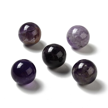Natural Amethyst Beads, No Hole/Undrilled, Round, 25~25.5mm