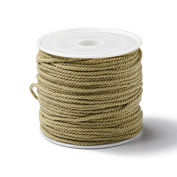 Cotton Braid Thread, with Spool, Round, Pale Goldenrod, 1.2mm, about 21.87 Yards(20m)/Roll