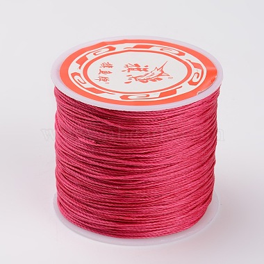 0.5mm DeepPink Waxed Polyester Cord Thread & Cord