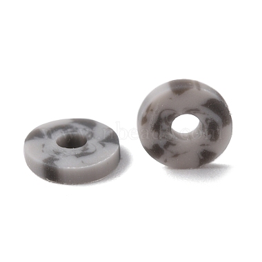 Dark Gray Disc Polymer Clay Beads